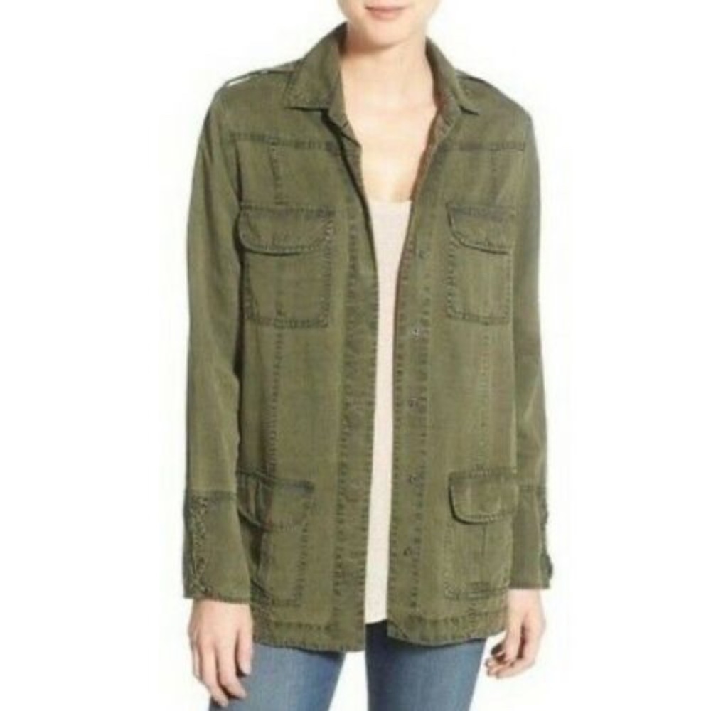 Willow & Clay Olive Green Utility Military Jacket